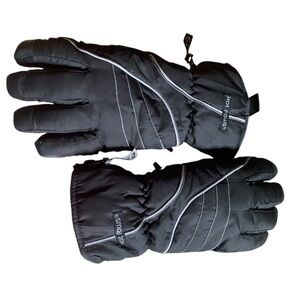 Hot Paws Ski Gloves Womens Winter Cold Weather Fleece Zip Toggle Sporty Black L